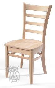 Solid Parawood Wood Emily Side Chair In Unfinished Wood Chair Design Solid Wood Dining Chairs Dining Chair Design