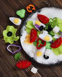 Salad Vegetable Mix Play Food Felt Food Play Kitchen Plush Toy Photo Props Baby Montessori Sensory Toys Waldorf Toys Pretend Food Play Kitchen Food Food