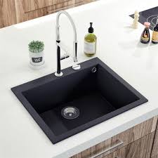 Evier Quadrille En Granit Noir Mouchete 1 Bac Sans Egouttoir 61x50cm Cuisissimo Evier Cuisine Granit Noir Evier Noir