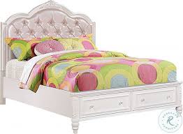 This beautiful upholstered platform bed features upholstered headboard that adds a contemporary chic look to your bedroom and filled in thick foam to add extra comfort. Caroline White Diamond Tufted Full Upholstered Storage Platform Bed From Coaster 400721f Coleman Furniture