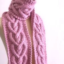Knitting patterns for scarves featuring cables. Celtic Heart Cable Knit Scarf Pattern Studio Knit