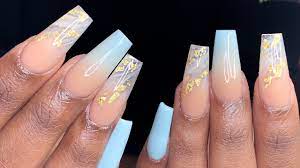 Gold silver metallic foil leaf flakes gold silver copper gidding foil glitter sequins sparkles epoxy resin projects crafts paints supplies acrylic nail art decor (foil flakes) $7.99. How To Do Fullset Marble With Gold Flakes Long Nails Coffins Acrylic For Tutorial Youtube