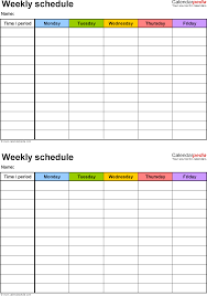 Free Weekly Schedule Templates For Excel 18 Templates