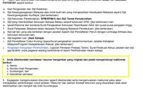 Nota penting tentang resume kerja. Contoh Resume Untuk Temuduga Spa Contoh Raffa Cute766