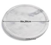 Tahit 8 Inch Natural Marble Stone Decorative Tray Round Plates Jewelry Ring  Bracelets Dish Holder for Counter, Vanity, Dresser, Nightstand or Desk, ...