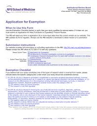 Application For Exemption