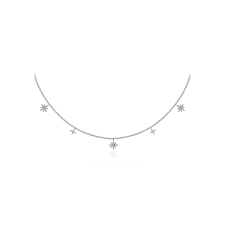 Gorgeous gold plated star choker can be worn alone or layered with other sbbc necklaces for a chic southern twist. 18k White Gold Star Shape Diamond Necklace Choker Genevieve Collection Wolf Badger