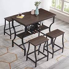 Set a bar table for casual dining, or place bar stools at the kitchen counter. Hombazaar 4 Piece Dining Room Table Set Counter Height Pub Table Set Modern Furniture Finance