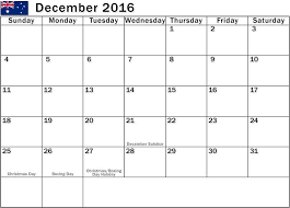 December 2016 Calendar Australia Free Printable Calendar Calendar Printables Printable Calendar 2016