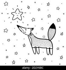 When it gets too hot to play outside, these summer printables of beaches, fish, flowers, and more will keep kids entertained. Kids Coloring Page Fox Stock Vector Image Art Alamy