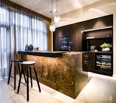 marmer poggenpohl design donker hout fineer nis wijnklimaatkast bar element led strip poggenpohl kitchen keuken idee keuken inspiratie keuken ontwerp