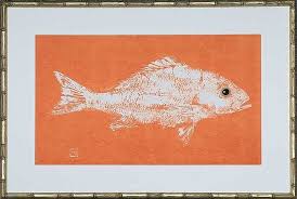 Sue O Donnell Called Nantucket Gyotaku Hand Painted From Real Fish Onto Rice Paper Canvas Or Linen Available At Sue Casa Customizable Gyotaku Art Old Art