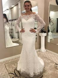 Every bride wants to shine on her wedding day, and she wants her closest friends fishtail mermaid: Mermaid Off The Shoulder Lace Wedding Dress With Long Sleeves Wedding Dresses 179 99 Simple Dress Com