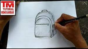 Contoh gambar sketsa tas sekolah1. Cara Menggambar Tas Ransel Youtube