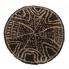 Afrika Swedish Round Rya Carpet In Brown And Ivory Rya Rug Mid Century Rug Rugs