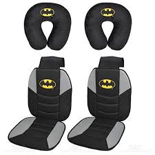 Batman Car Seat Cushion Padded Comfort Support For Car Truck Suv Home Office Seat Neck Cushion Pairs 4pc Car Seat Cushion Batman Car Seat Travel Accessories