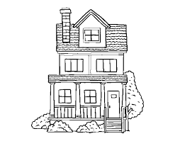 Dibujos de casa para colorear. Dibujo De Casa De Dos Pisos Con Buhardilla Para Colorear Dibujos Net
