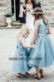Blue Lace Top Tulle Flower Girl Dresses Popular Cheap Junior Bridesmaid Dresses Typ0621 Flower Girl Dresses Blue Flower Girl Dresses Tulle Toddler Flower Girl Dresses