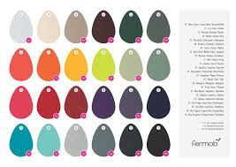 Fermob 2018 Color Chart With New Colors Deep Blue And Praline Pink Fermob Colorful Outdoor Furniture Roof Colors