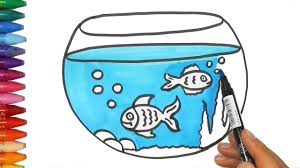 Take a small piece of string and tape it to the back of your fish. Fish Tank Drawing And Coloring How To Draw And Color Kids Tv