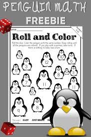 Penguins Math Roll And Color Free Penguin Math Penguin Worksheets Kindergarten Worksheets