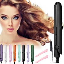 Amazon.com: 2-in-1 Curling Wand Flat Iron, Portable Travel Curling Iron for  Short & All Hair Types (Black) : Beauty & Personal Care