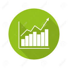 Market Growth Chart Flat Design Long Shadow Icon Diagram Business