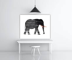 Black And White Safari Animal Prints Orange And Black White Wall Art Elephant Art Print Safari Etsy Elephant Print Art Elephant Artwork Elephant Poster