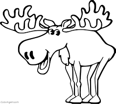 Free mouse coloring page to print and color. Simple Happy Moose Coloring Page Coloringall