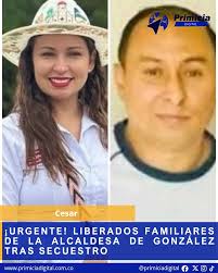 Cesar 📍🚨Horas de angustia llegaron a su fin este martes con la liberación  de Franklin Mora Rosado, hermano de la alcaldesa de González, Katherine  Mora, junto a una empleada y dos escoltas.