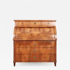 Large english style leather top burl walnut executive desk stenellaantiques. French 19th Century Walnut Roll Top Desk