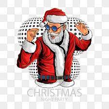 Santa Claus At Christmas Party Of Dance And Music Dj Clipart Artwork Audio Png And Vector With Transparent Background For Free Download Santa Hat Vector Holiday Illustrations Christmas Jacket