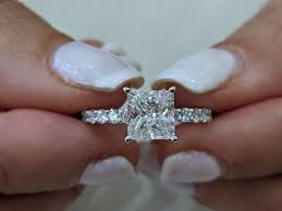 2 1 2 Carat Diamond Engagement Ring Princess Diamond Ring Etsy Princess Diamond Ring Square Diamond Rings Diamond Engagement Rings