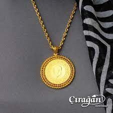 dorika cerceveli tam altin kolye kolyeler altin kolye altin