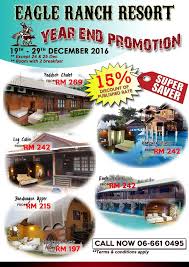 As for accommodation you can choose from a unique selection of themed rooms, chalets, log cabins, even. Eagle Ranch Resort Port Dickson Official Watch Out Come And Grab Our Year End Promotion Facebook