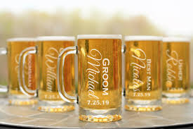 Black And Blue Beer Glass Mugs Set Of 8 Personalized Beer Gift Father Of The Etsy In 2020 Groomsmen Glasses Personalized Beer Mugs Beer Gifts
