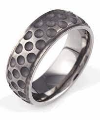 Men S Grooved Edge Titanium Golf Ball Ring Sports Wedding Ring Baseball Wedding Ring Titanium Wedding Rings