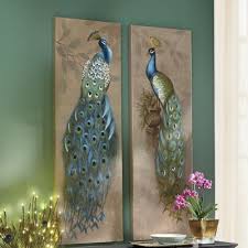 Peacock wall decor & canvas. Set Of 2 Peacock Canvas Art Peacock Wall Art Peacock Painting Peacock Canvas