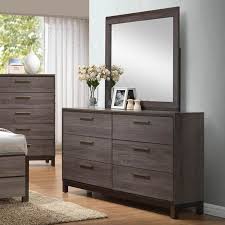 Bedroom furniture modern queen size designs grey fabric headboard button fabric upholstered bed. K Amp B Furniture Antique Grey Wood Bedroom Dresser With Optional Mirror Walmart Com Walmart Com