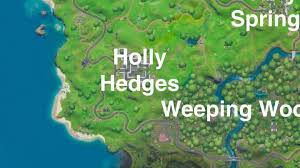 From finding the buried blue coin in retail row to holly hedges is a named location, so it should be pretty easy for players to find. Fortnite Chapter 2 Map All Named Locations