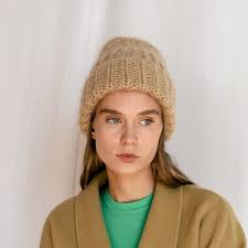 Red Mohair Double Layer Beanie Hat