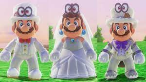 Aside from peach, the wedding set of amiibo for mario odyssey includes mario in a sleek white suit, and bowser with a to get a preview of mario rocking peach's wedding dress, be sure to check. Super Mario Odyssey Wedding Mario Peach And Bowser Amiibo Costumes Youtube