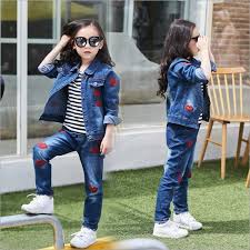 Baby Girls Pant Shirts With Coat Or Jacket In 2020 Kids Jeans Jacket Girls Denim Baby Girl Pants