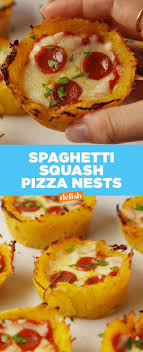 Spaghetti Squash Pizza Nests Delish Recipes Low Carb Pizza Food