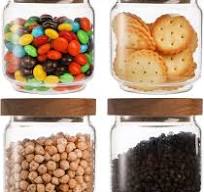 Bekith 4 Pack 15 FL OZ (450ml) Glass Food Storage Jar with Acacia Lids,  Airtight Sealed Clear Glass Canisters, Kitchen Food Storage Container for  ...