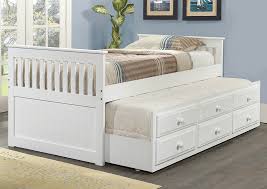 Trundle bed frames come in two basic styles. Twin White Mission Trundle Bed Bed W 3 Roll Out Storage Drawers The Furniture Shop Duncanville Tx