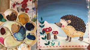 Gouache Hedgehog Kids Art Project Youtube Kids Art Projects Art For Kids Winter Art Projects