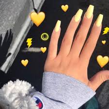 Can you put acrylic nails over fungus? Yellow Acrylics Acrylic Nails Yellow Yellow Nails Cute Acrylic Nails