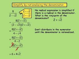 Let's start be reviewing conjugate. Math 8 H 10 1 Simplifying Radical Expressions