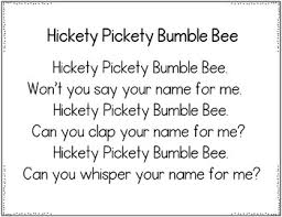 Hickety Pickety Bumble Bee Pocket Chart Activity